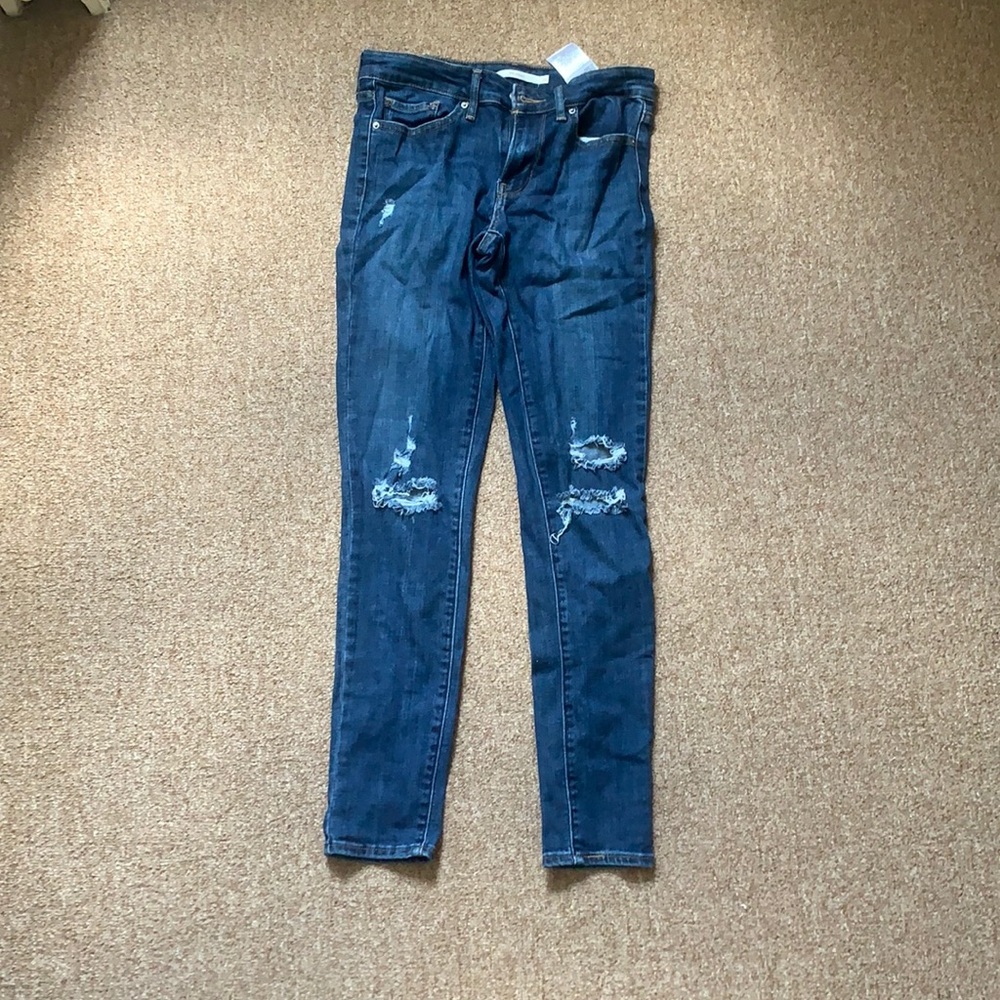 Levi skinny jeans dark blue wash lightly worn